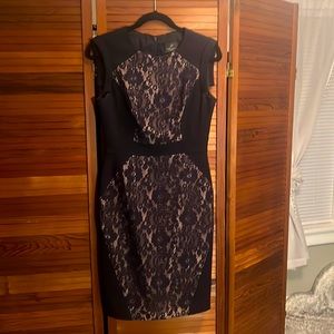 Adrianna Papell Navy lace overlay dress